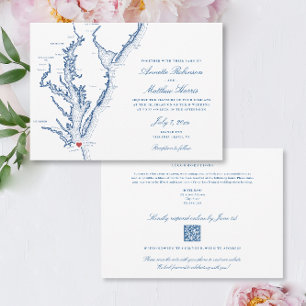 Invitación Boda RSVP de código QR de Virginia Beach todo en u