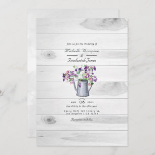 Invitación Boda RSVP de código QR floral de jardín rural rúst