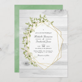 Invitación Boda RSVP de código QR geométrico de vegetación ru