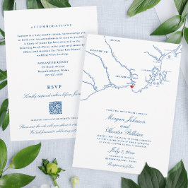 Invitación Boda RSVP de código QR todo en uno de Kennebunkpor