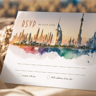 Invitación Boda RSVP de Dubai Insertar EAU de destino