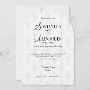 Invitación Boda RSVP de fotografía negra blanca de Art Deco m