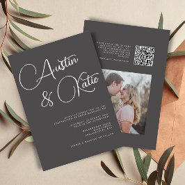 Invitación Boda RSVP de fotografías de guiones sobredimension