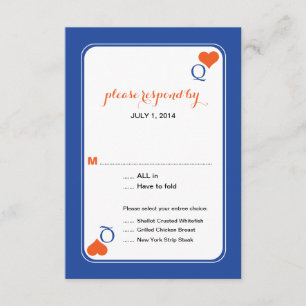 Invitación Boda RSVP de Queen of Hearts Deck of Cards