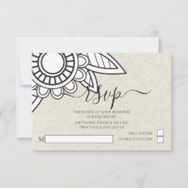 Invitación Boda RSVP de Tipografía de Flores Modernas