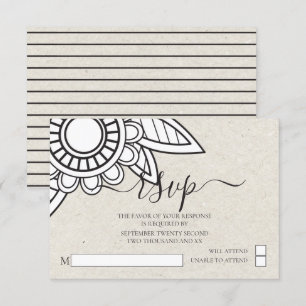 Invitación Boda RSVP de Tipografía de Flores Modernas