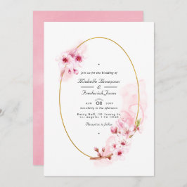 Invitación Boda RSVP del código QR de la flor de cerezo de pr