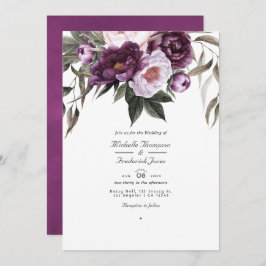 Invitación Boda RSVP del código QR de terciopelo profundo