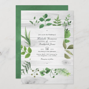 Invitación Boda RSVP del código QR de Woodland Greenery