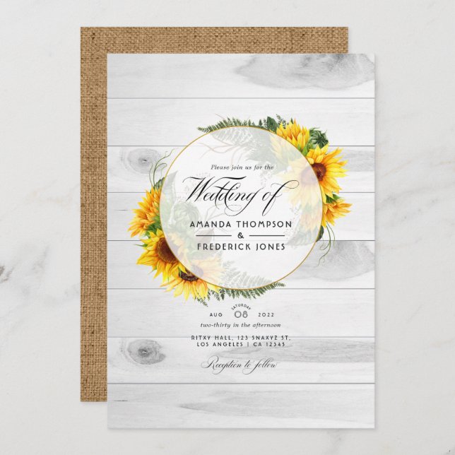 Invitación Boda RSVP del código QR del Barn de País Rústico d (Anverso / Reverso)