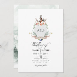 Invitación Boda RSVP del código QR del Escudo de Laurel de Wo
