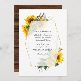 Invitación Boda RSVP del código QR del girasol geométrico rus