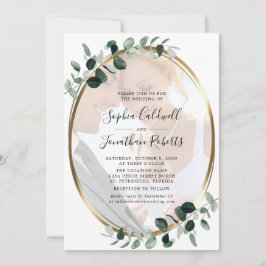 Invitación Boda RSVP del sitio web Eucalyptus Photo Gold