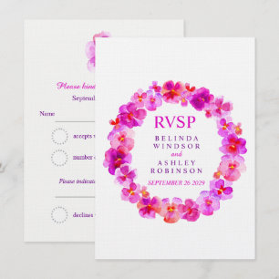 Invitación Boda RSVP floral floral floral pansy rosa