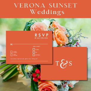 Invitación Boda RSVP Gabinete Verona Sunset Naranja