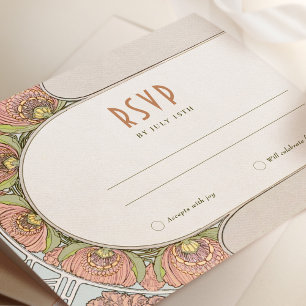 Invitación Boda RSVP Insertar Art Nouveau vintage de Mucha