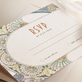 Invitación Boda RSVP Insertar Art Nouveau vintage de Mucha I