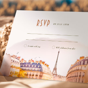 Invitación Boda RSVP Insertar París Francia Destino