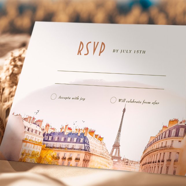 Invitación Boda RSVP Insertar París Francia Destino (Subido por el creador)