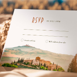 Invitación Boda RSVP Insertar Toscana Italia Destino