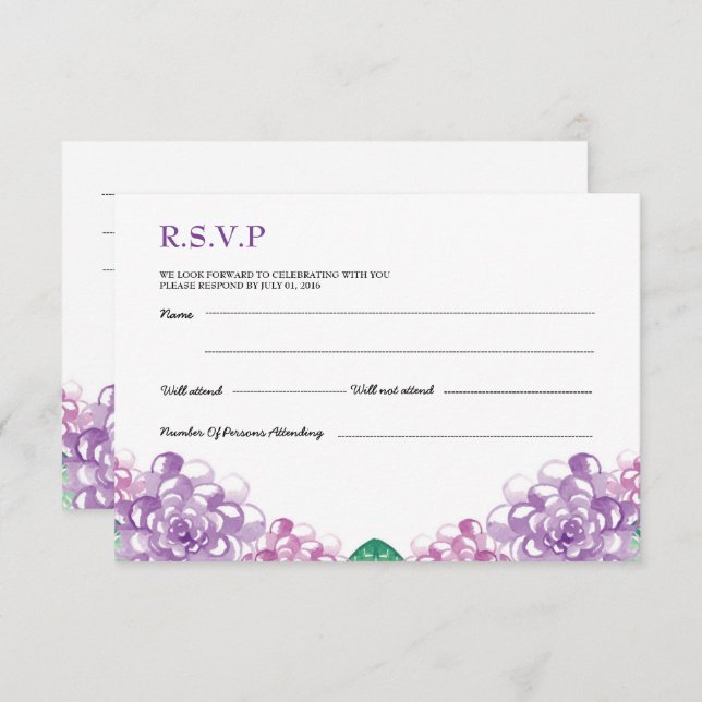 Invitación Boda RSVP PostCard (Anverso / Reverso)