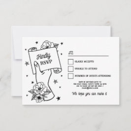 Invitación Boda RSVP Tattoo Rock Tradicional Rollo