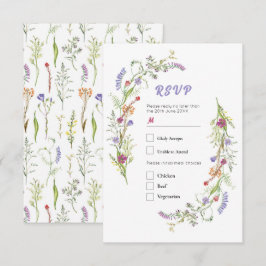 Invitación Boda RSVP Wildflowers Floral Ditsy