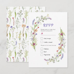 Invitación Boda RSVP Wildflowers Floral Ditsy