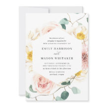 Boda Rubor de eucaliptos florales y rosas