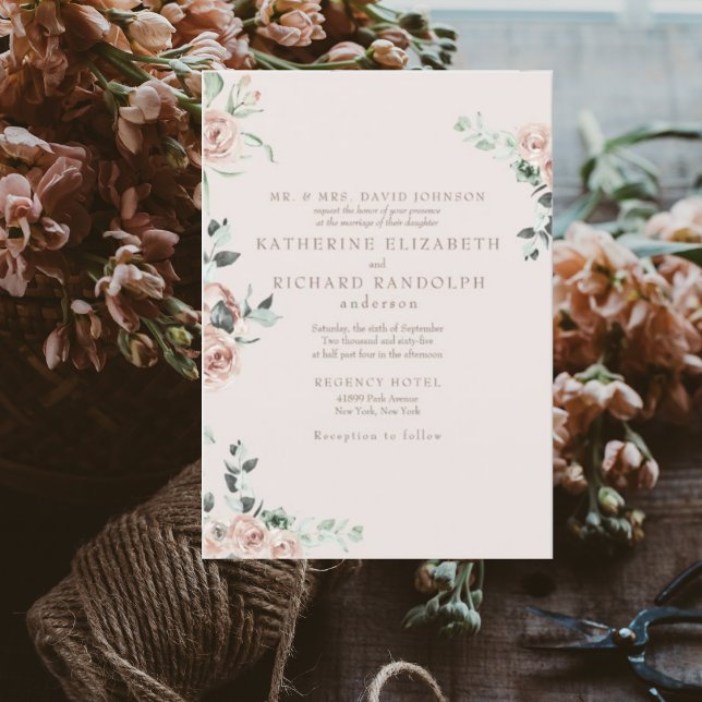 Invitación Boda Rubor de Rubor Flowers Eucalyptus (Subido por el creador)