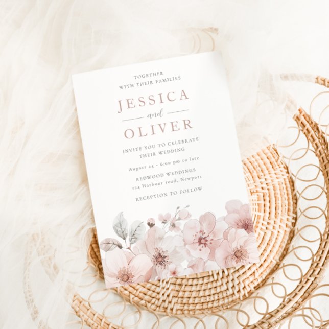 Invitación Boda Rubor Floral All Seasons del diseñador (Subido por el creador)