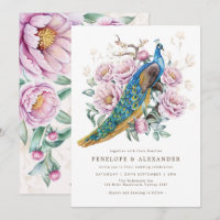 Boda Rubor Floral Peacock Chinoiserie