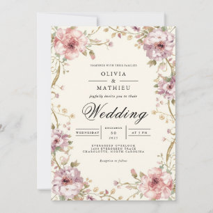 Invitación Boda Rubor Floral Vine Romance