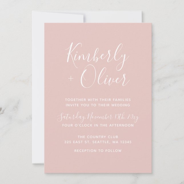 Invitación Boda Rubor Minimalista simple y moderno (Anverso)