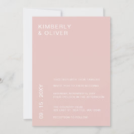 Invitación Boda Rubor Minimalista simple y moderno