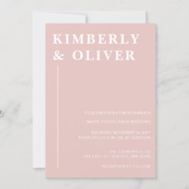 Invitación Boda Rubor mínimo simple y moderno