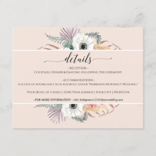 Invitación Boda Rubor Pampas Grass White Floral