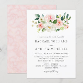Invitación Boda Rubor Pink Floral Bouquet