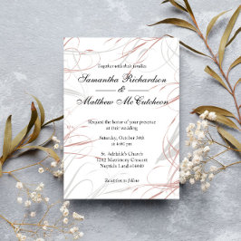 Invitación Boda Rubor y Grey Flourids