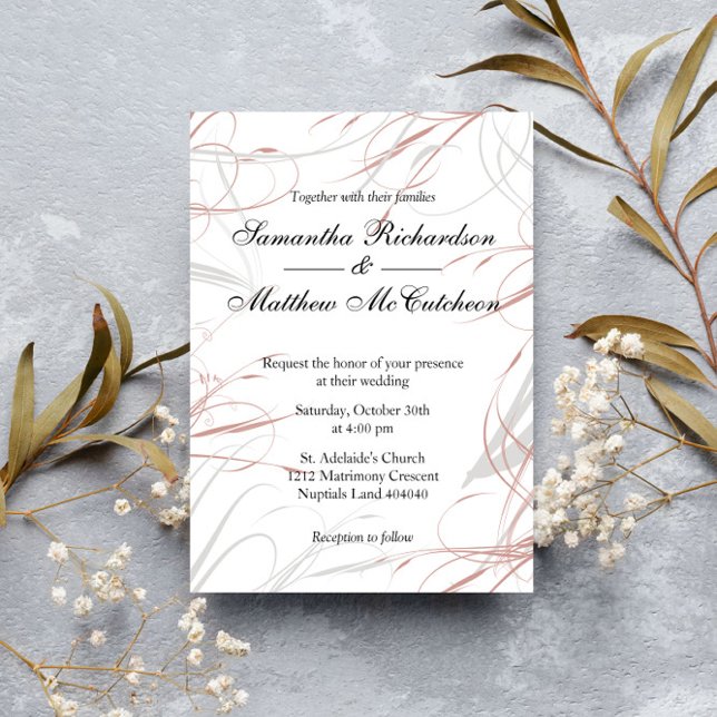 Invitación Boda Rubor y Grey Flourids (Subido por el creador)