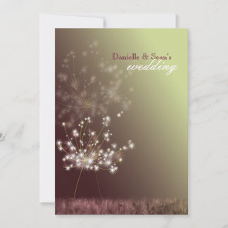 Invitación Boda rural Dandelions con joyas