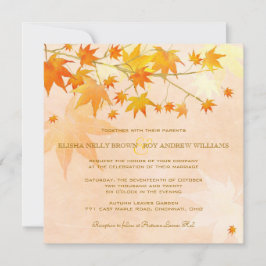 Invitación Boda rural de hojas de otoño encantadas