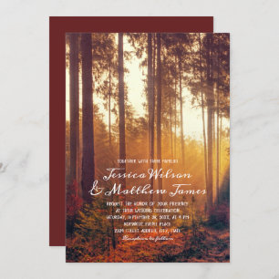 Invitación Boda rural en el bosque de otoño con colores rústi