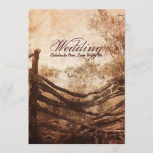 Invitación boda rural rústico occidental