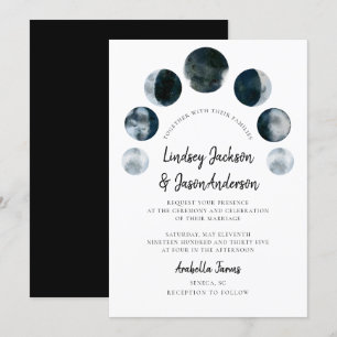 Invitación Boda ruso celestial bohemio de luna oscura