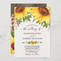 Boda ruso de acuarela Boho Sunflowers