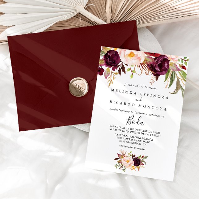 Invitación Boda ruso de Boho colorido floral (Subido por el creador)
