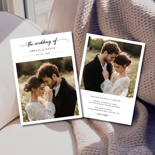 Invitación Boda ruso de fotografía de boho negro y caprichoso (Subido por el creador)