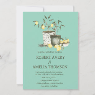 Invitación Boda ruso de limón mediterráneo