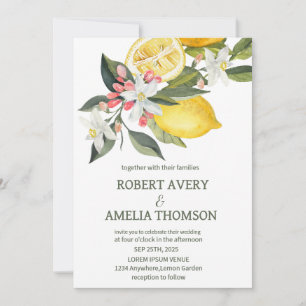 Invitación Boda ruso de limón mediterráneo